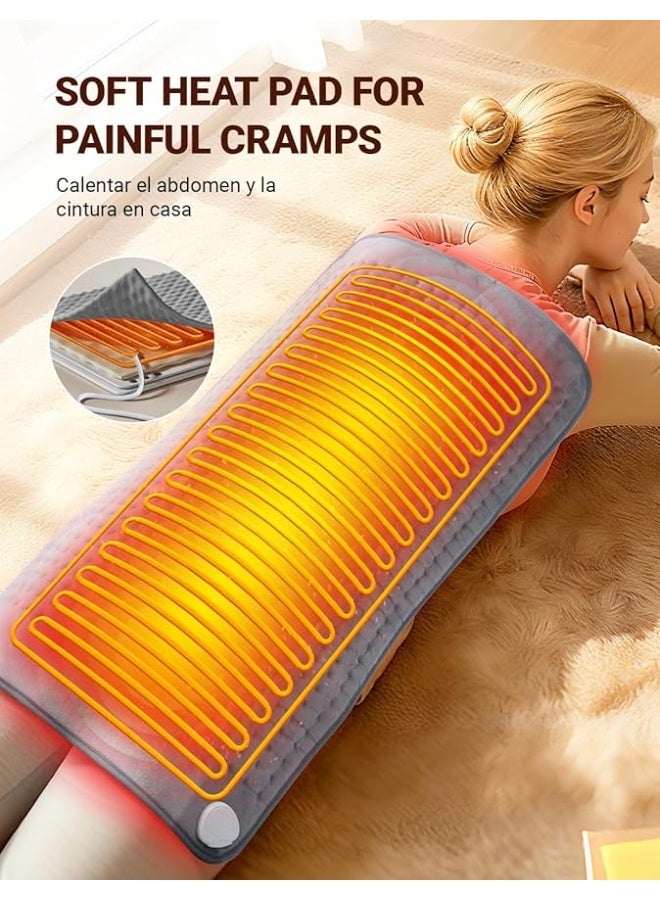 وسادة تدفئة كهربائية مقاس كبير جداً (85×45 سم) لتخفيف آلام الظهر والرقبة والأكتاف - كمادة حرارية بـ 6 مستويات حرارة وإيقاف تلقائي - مثالية لآلام الدورة الشهرية - Image 3